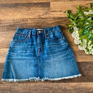 Madewell Denim Skirt with Raw Hem